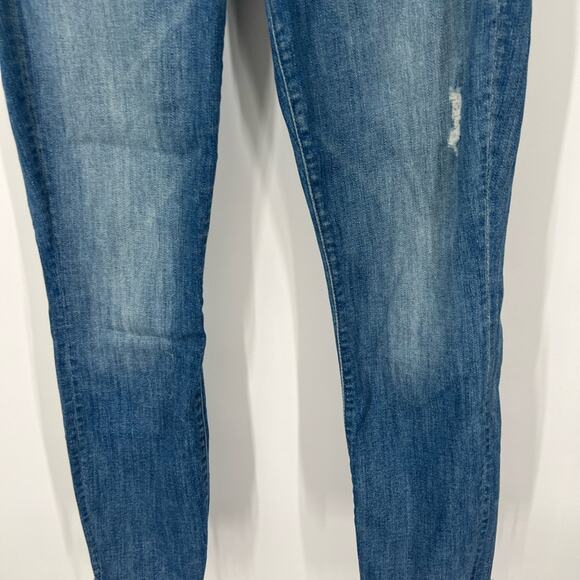 Mother The Stunner Ankle Fray Jeans in Graffiti Girl Button Fly Raw Hem - Picture 5 of 10